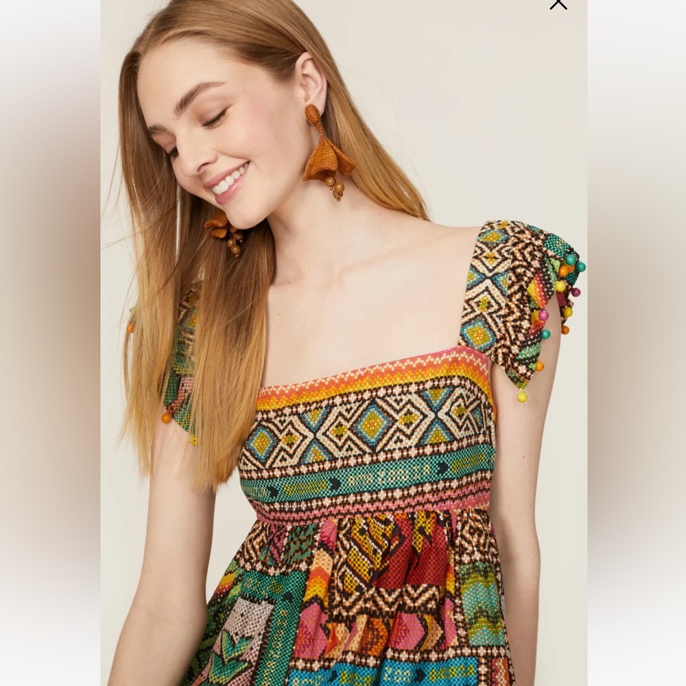 FARM Rio Multicolor Patterned Midi Dress - Picture 2 of 11